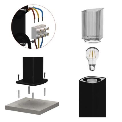 Udendørslampe LANA 1xE27/25W/230V IP54 75 cm