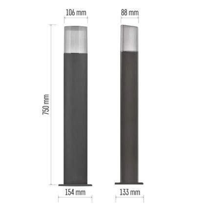 Udendørslampe LANA 1xE27/25W/230V IP54 75 cm