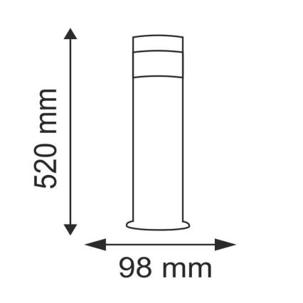 Udendørslampe LED COLLUM 1xLED/3,6W/230V IP44 52 cm