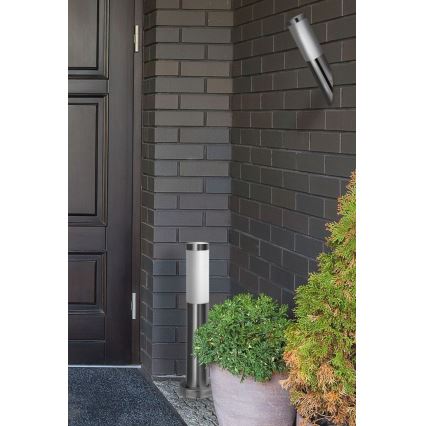 Udendørslampe LIVIA 1xE27/10W/230V 45 cm IP44 sølv