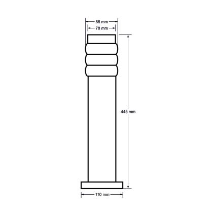 Udendørslampe LULA 1xE27/11W/230V IP44 rustfri