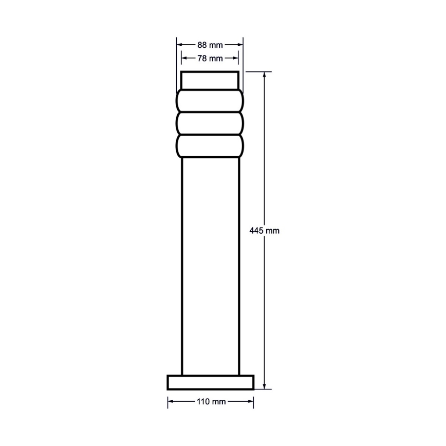 Udendørslampe LULA 1xE27/11W/230V IP44 rustfri