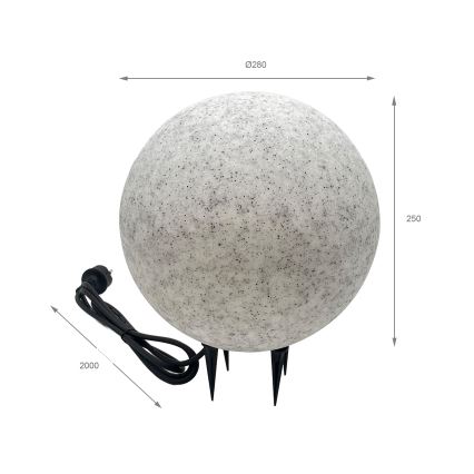 Udendørslampe LUMISTONE 1xE27/15W/230V IP65 Ø 28 cm