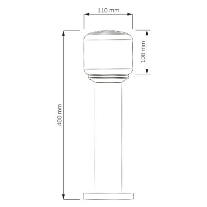 Udendørslampe MADRID 1xE27/12W/230V 40 cm IP44 sort