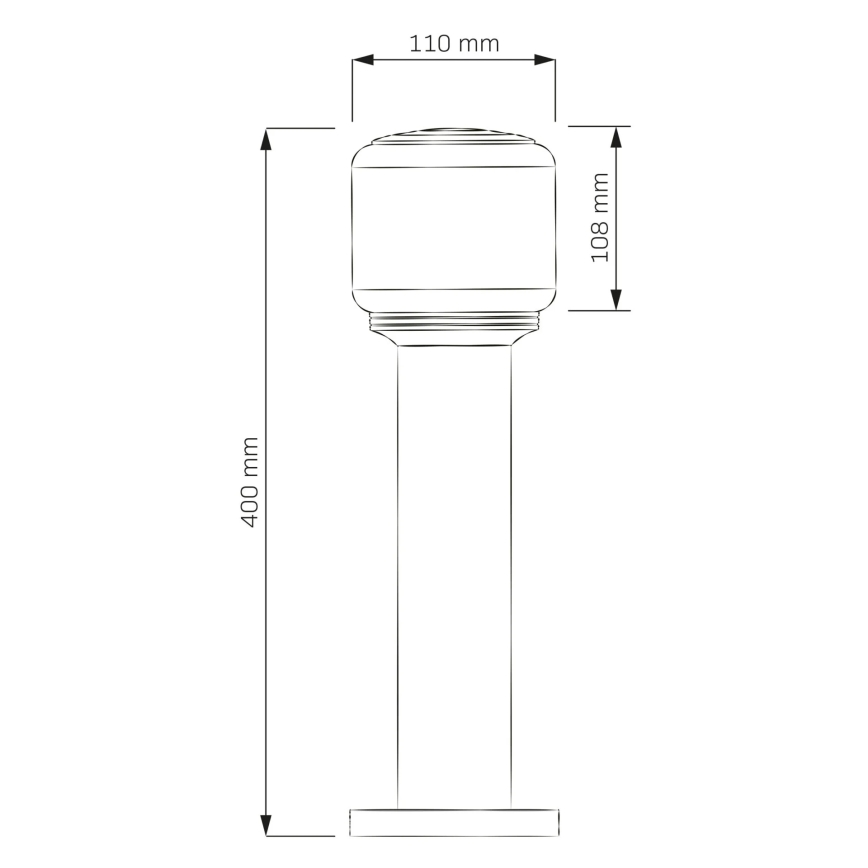 Udendørslampe MADRID 1xE27/12W/230V 40 cm IP44 sort