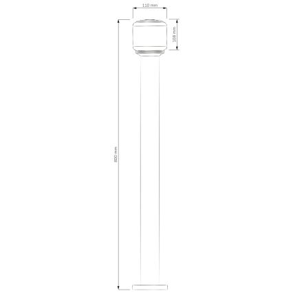 Udendørslampe MADRID 1xE27/12W/230V 80 cm IP44 sort