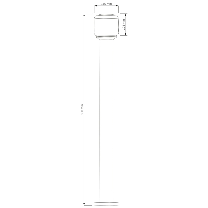Udendørslampe MADRID 1xE27/12W/230V 80 cm IP44 sort