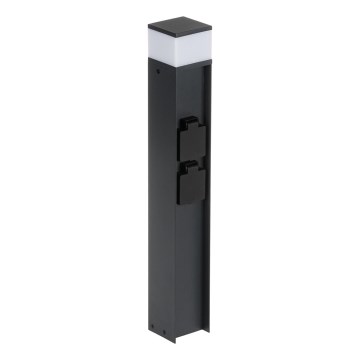 Udendørslampe med 2 stikkontakter DASTEN 1xG9/11W/230V 50 cm IP44 sort
