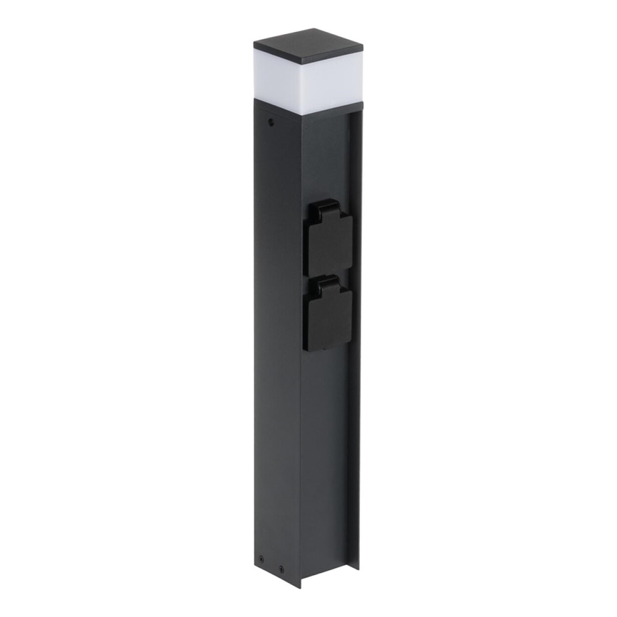 Udendørslampe med 2 stikkontakter DASTEN 1xG9/11W/230V 50 cm IP44 sort