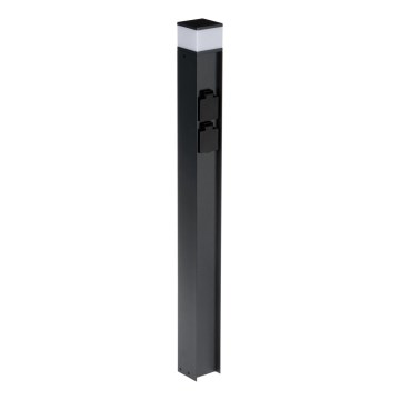 Udendørslampe med 2 stikkontakter DASTEN 1xG9/11W/230V 80 cm IP44 sort