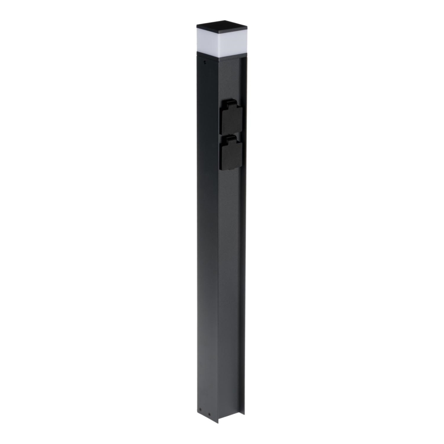 Udendørslampe med 2 stikkontakter DASTEN 1xG9/11W/230V 80 cm IP44 sort