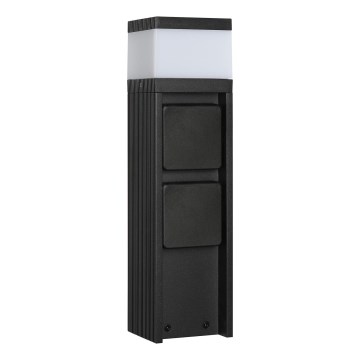 Udendørslampe med 2 stikkontakter VESPER 1xG9/5W/230V IP44 30 cm sort