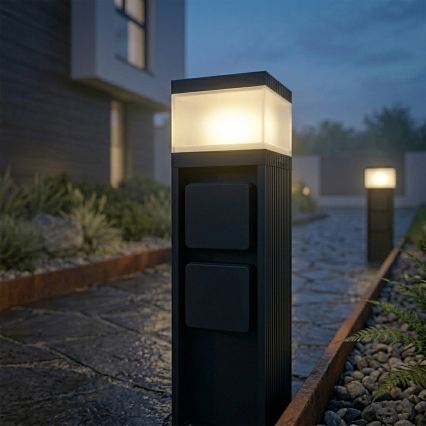 Udendørslampe med 2 stikkontakter VESPER 1xG9/5W/230V IP44 30 cm sort