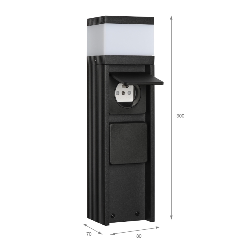 Udendørslampe med 2 stikkontakter VESPER 1xG9/5W/230V IP44 30 cm sort