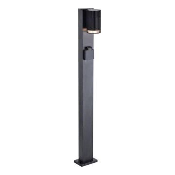 Udendørslampe med SCHUKO-stik, 1 x GU10 (10 W), 230 V, IP44, 80 cm, sort