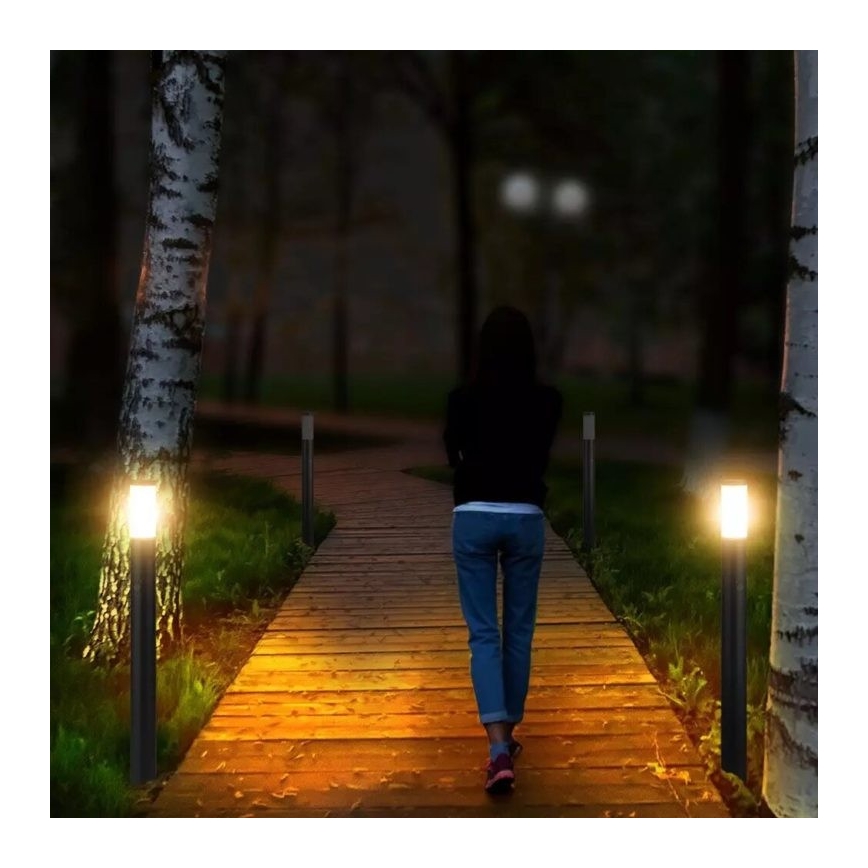 Udendørslampe med sensor 1xE27/60W/230V IP44 110 cm antracitgrå