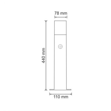 Udendørslampe med sensor NEW YORK 1xE27/12W/230V IP44 44 cm antracit
