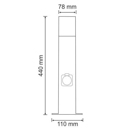 Udendørslampe med stik NEW YORK 1xE27/12W/230V IP44 44 cm antracit