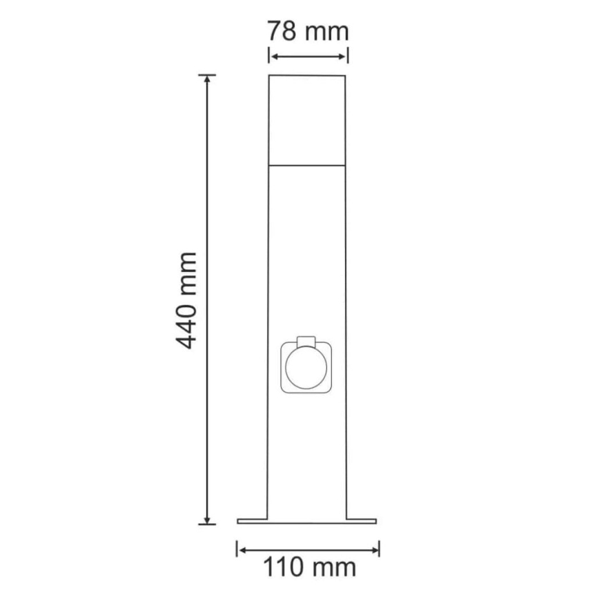 Udendørslampe med stik NEW YORK 1xE27/12W/230V IP44 44 cm antracit