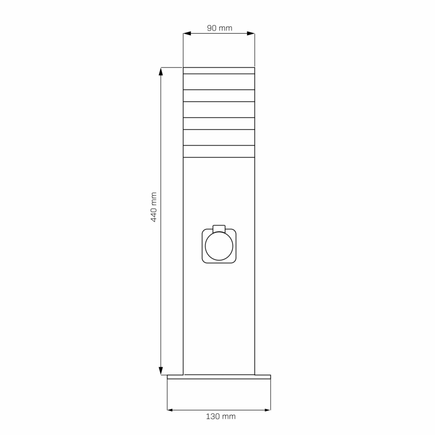 Udendørslampe med stik TEKSAS 1xE27/20W/230V IP54 44 cm