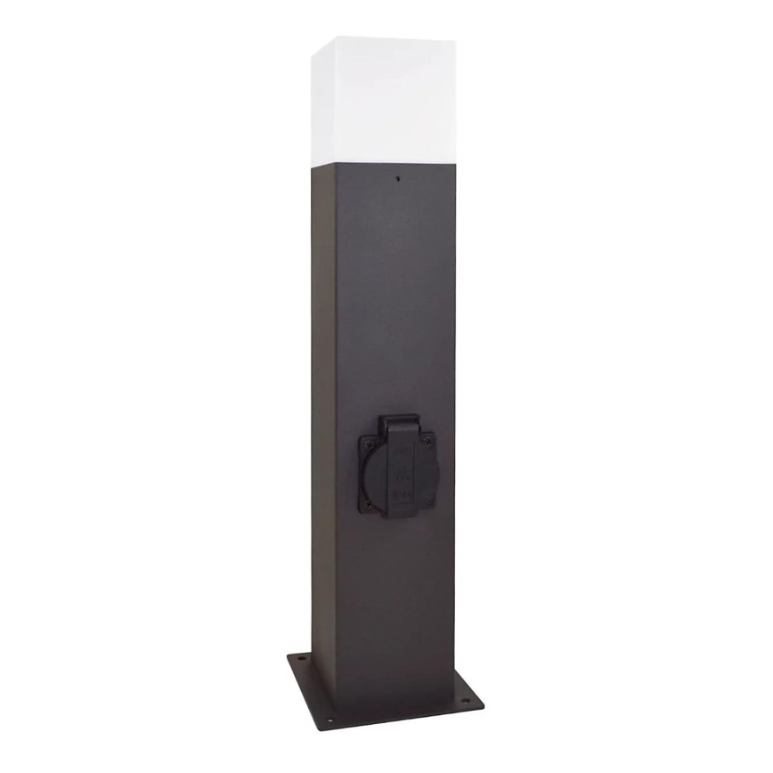 Udendørslampe med stikkontakt NEW YORK 1xE27/12W/230V IP44 44 cm antracit