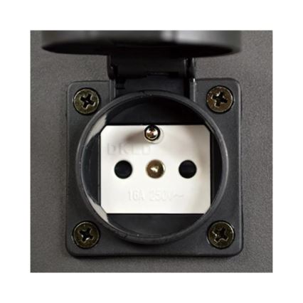 Udendørslampe med stikkontakt NEW YORK 1xE27/12W/230V IP44 44 cm antracit