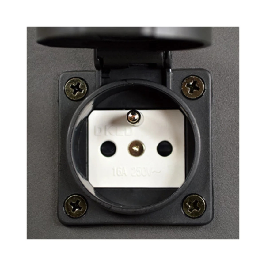 Udendørslampe med stikkontakt NEW YORK 1xE27/12W/230V IP44 44 cm antracit