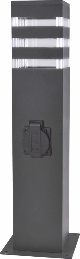 Udendørslampe med stikkontakt TEKSAS 1xE27/20W/230V 44 cm IP44 antracit