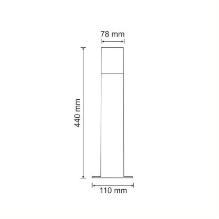 Udendørslampe NEW YORK 1xE27/12W/230V IP44 44 cm antracit