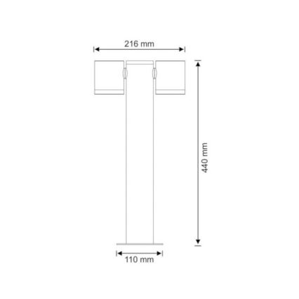 Udendørslampe PINO 2xGU10/10W/230V IP44 44 cm