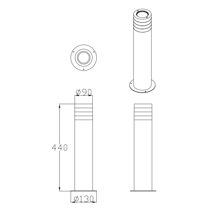 Udendørslampe RINO 1xE27/12W/230V IP54 44 cm sort