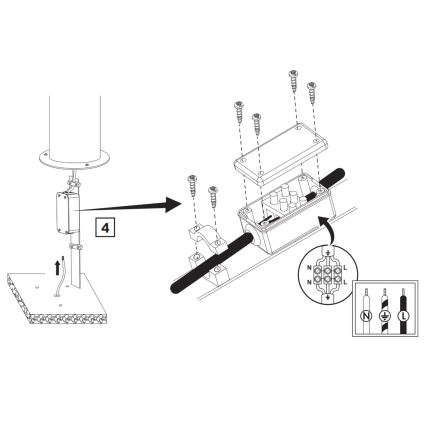 Udendørslampe RINO 1xE27/12W/230V IP54 44 cm sort