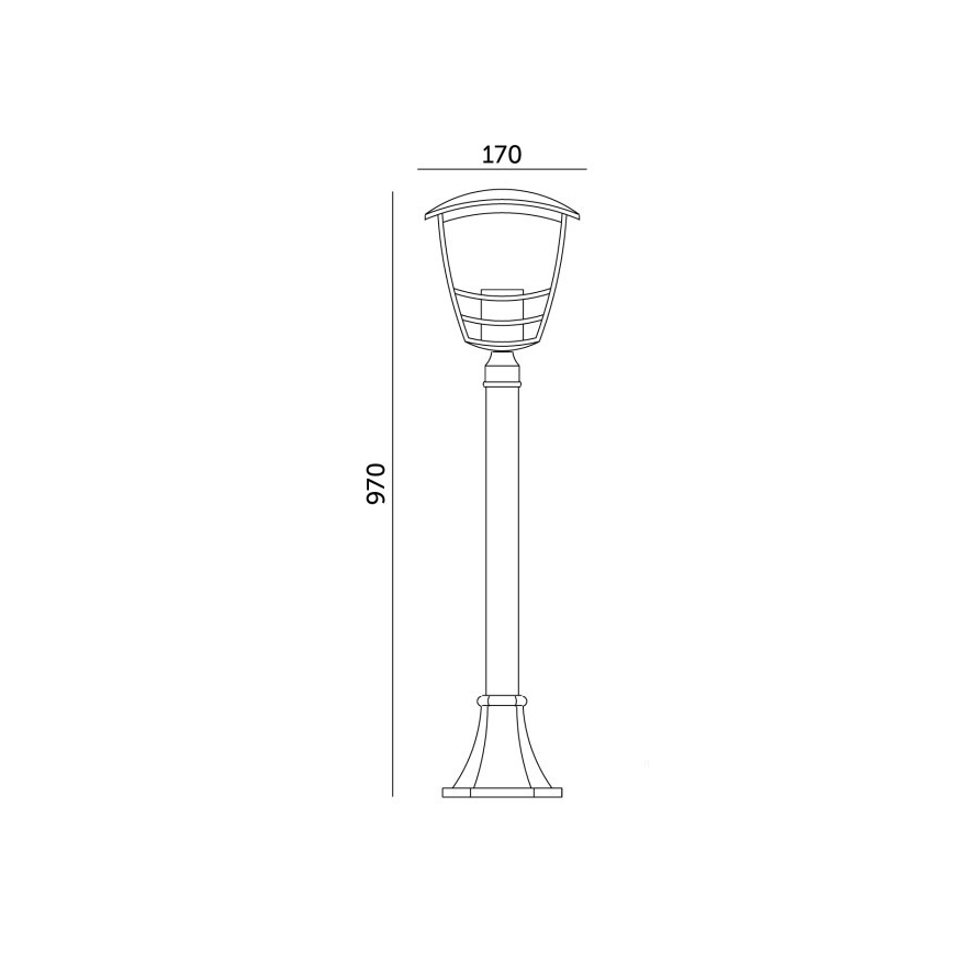 Udendørslampe TEVIO 1xE27/60W/230V IP54 97 cm sort