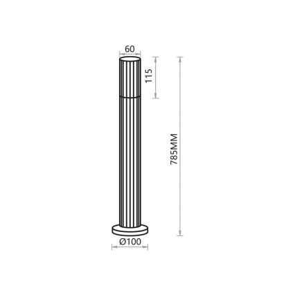 Udendørslampe VERTICAL 1xGU10/8W/230V IP44 sort