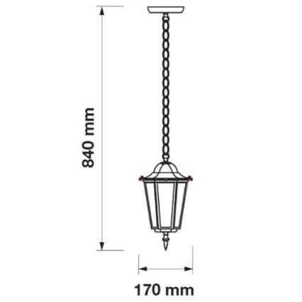 Udendørspendel i kæde 1xE27/40W/230V IP44 hvid