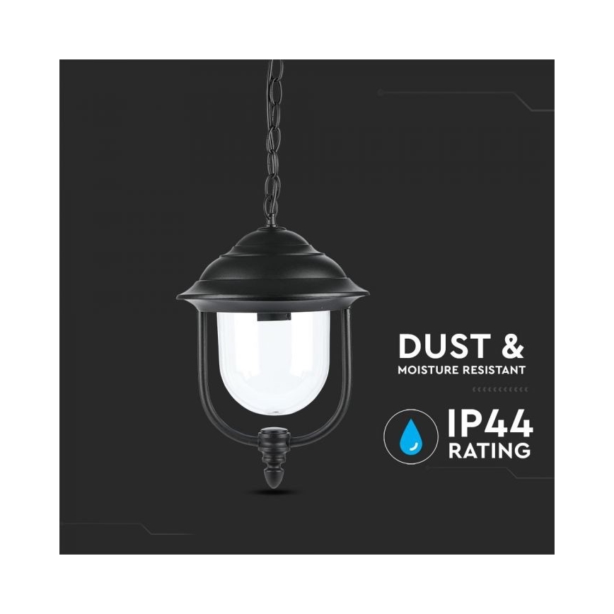 Udendørspendel med kædeophæng 1xE27/60W/230V IP44 sort