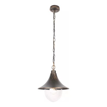 Udendørspendel med kædeophæng TALEZ 1xE27/15W/230V IP44 bronzefarvet patina