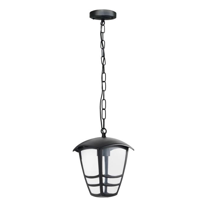 Udendørspendel med kædeophæng TEVIO 1xE27/60W/230V IP54 sort
