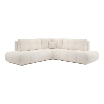 Udfoldelig hjørnesofa med opbevaringsplads i L-form ALMADA højre beige