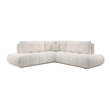 Udfoldelig hjørnesofa med opbevaringsplads i L-form ALMADA højre beige