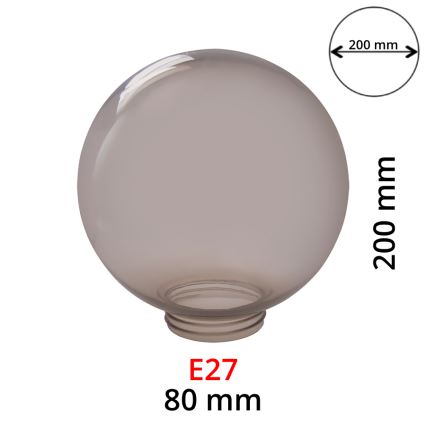Reserveskærm til væglamper røget E27 diameter 20 cm