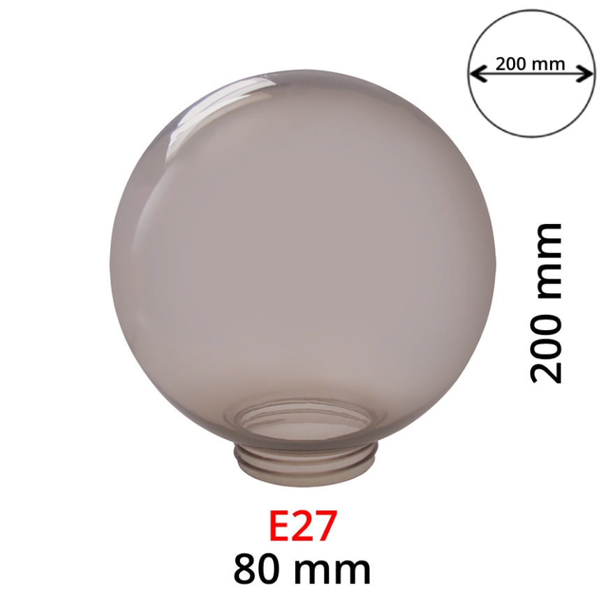 Reserveskærm til væglamper røget E27 diameter 20 cm