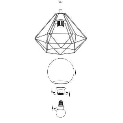 Udskiftningsglas til lysekrone og bordlampe Eglo Vernham