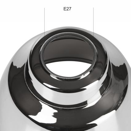 Udskiftningsglas til lysekrone MARIO E27 diameter 16 cm skinnende krom