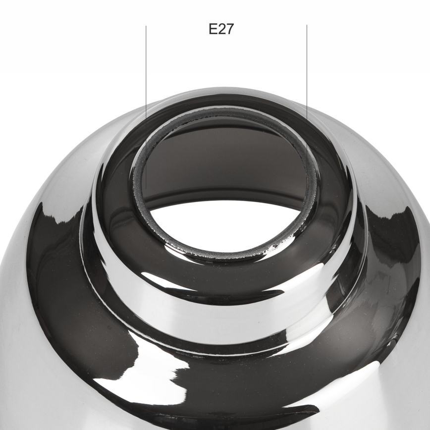 Udskiftningsglas til lysekrone MARIO E27 diameter 16 cm skinnende krom