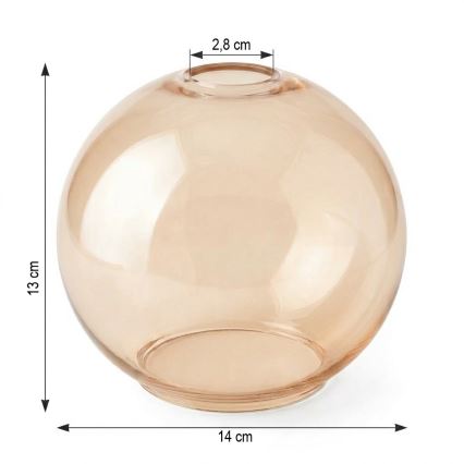Udskiftningsglas POBO Ø 14 cm røgfarvet beige