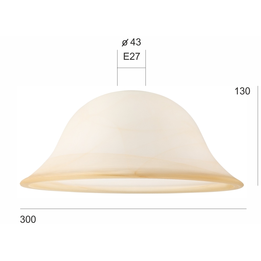 Udskiftningsglas til lysekrone SFERA E27 130x300 mm beige
