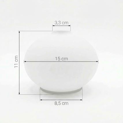 Udskiftningsglas til lysekrone E14 diameter 15 cm hvid