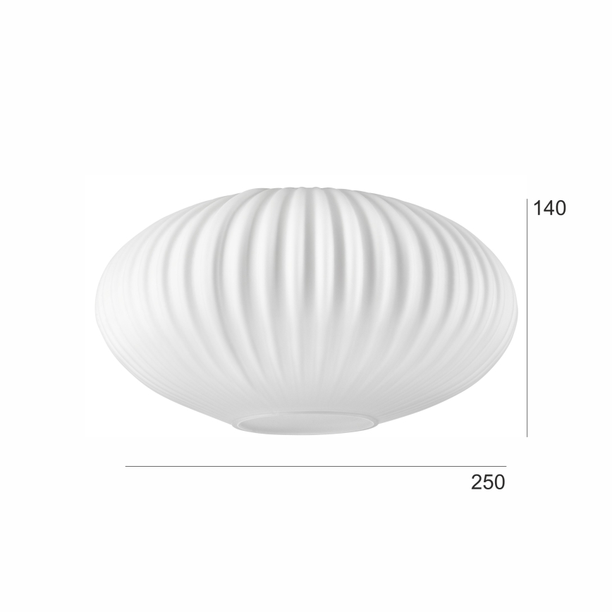 Udskiftningsglas til lysekrone HARMA E27 14x25 cm hvid