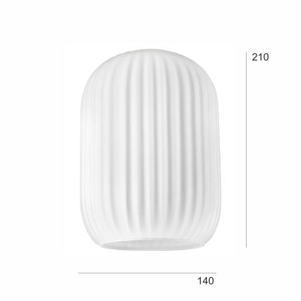 Udskiftningsglas til lysekrone HARMA E27 21x14 cm hvid